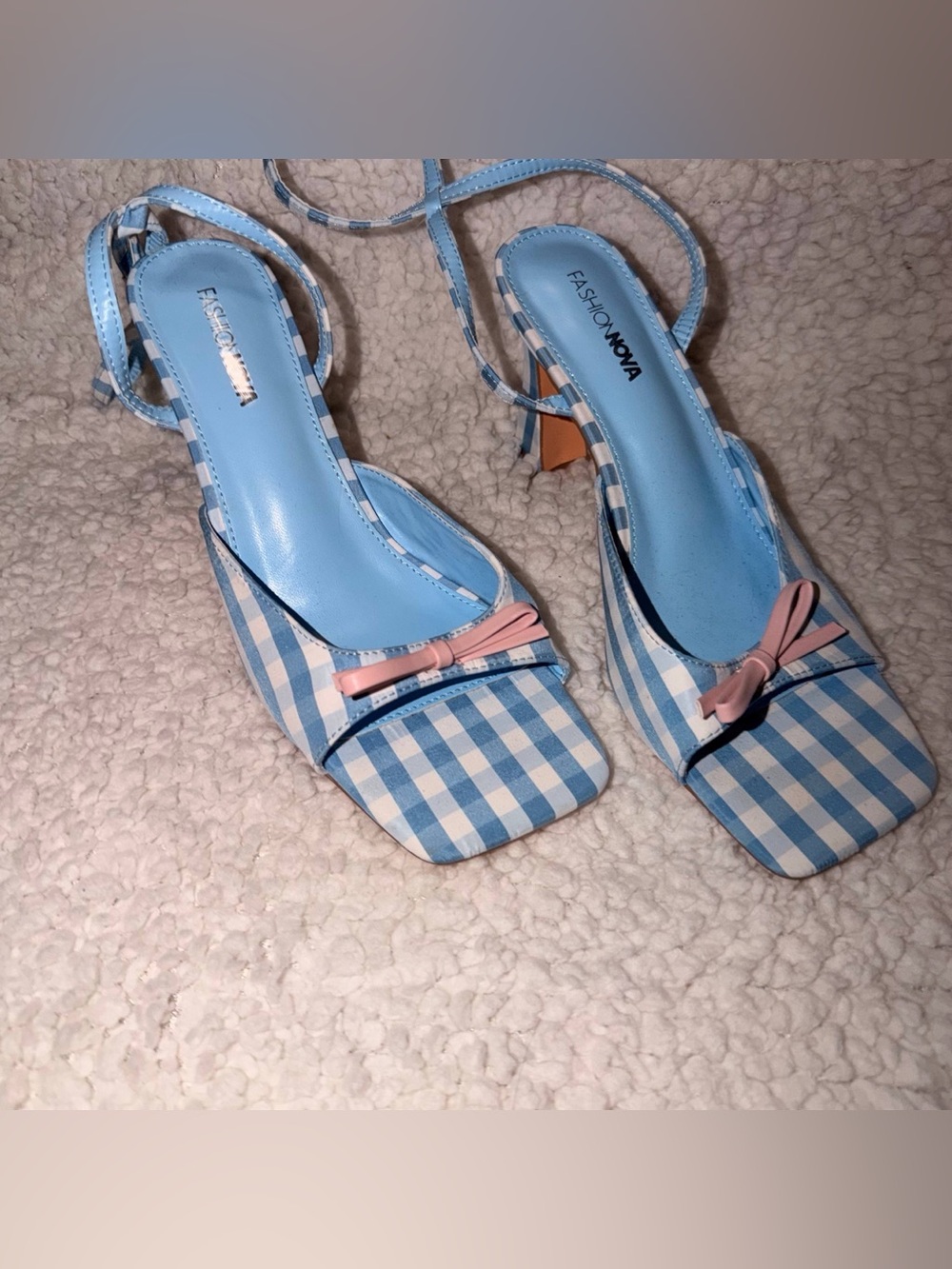 SOLD OUT Fashion Nova Picnic Bow Gingham Heels